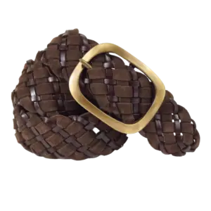 Cintura intrecciata pelle e camoscio