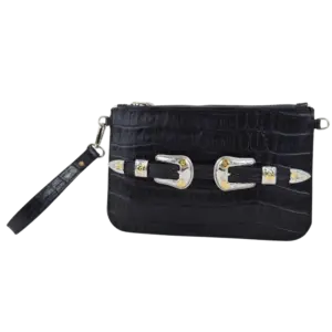 Pochette Bastia in pelle cocco stampato stile country