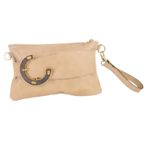 Pochette Sartena in pelle morbida color champagne