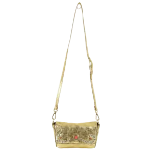 Borsina Miki Corallo in pelle laminata color oro