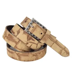 Cintura Cochi in cuoio stampato cocco con fibbia strass