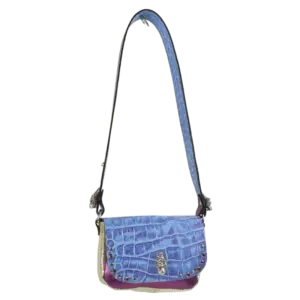 Borsetta in cocco stampato viola Tiger