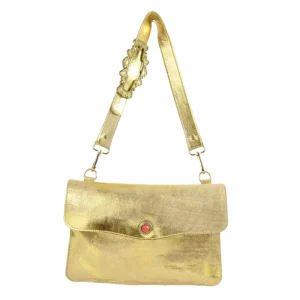 Borsa gold in pelle laminata oro