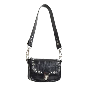 Borsa in pelle cocco con strass