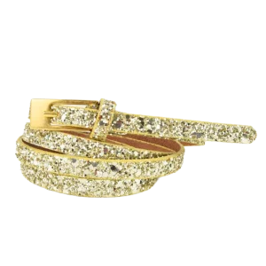 cintura in pelle e glitter