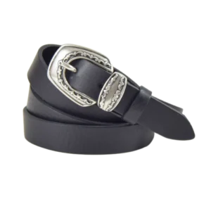 Cintura in pelle Angela con fibbia e passante in stile western