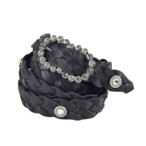 Cintura intrecciata strassa con strass