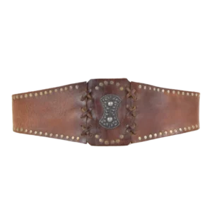 Bustino in pelle borchiato da portare in vita e chiusura sul retro