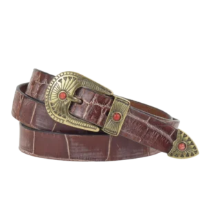 Cintura in cocco stampato e trittico stile western